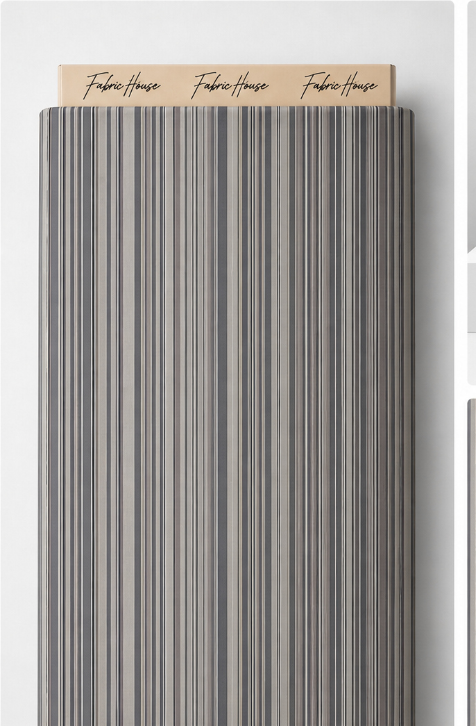 Grey White Fine Pinstripes chiffon full roll