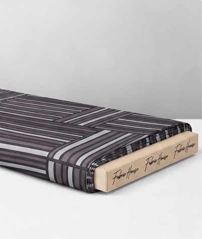 Charcoal Mixed Stripe Patchwork chiffon folded