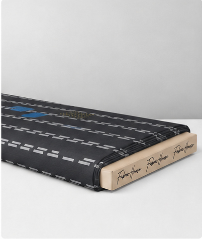 Black White Stitched Lines chiffon folded