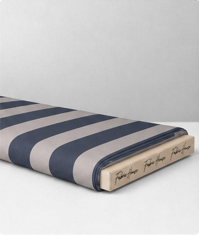 Navy Ivory Wide Vertical Stripes chiffon folded