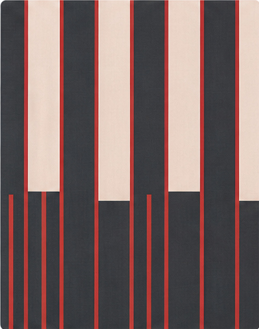 Black Coral Mixed Vertical Stripes chiffon, print close up
