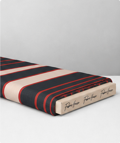 Black Coral Mixed Vertical Stripes chiffon folded