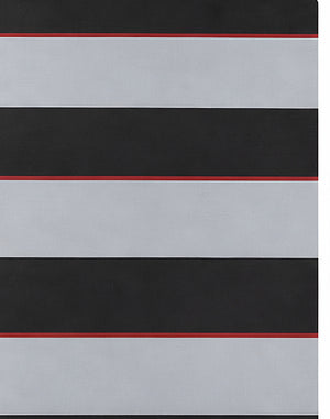 Ivory Black Horizontal Stripes chiffon, print close up