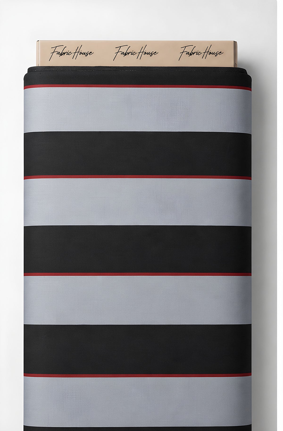 Ivory Black Horizontal Stripes chiffon full roll