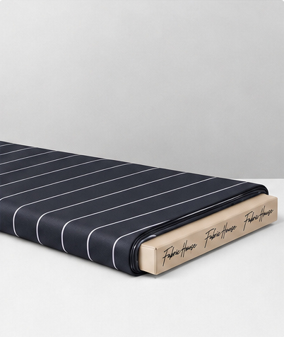 Midnight Fine Pinstripe crepe folded