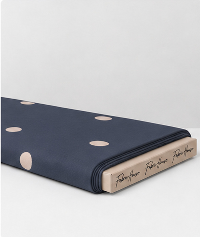 Charcoal Beige Polka Dots crepe folded