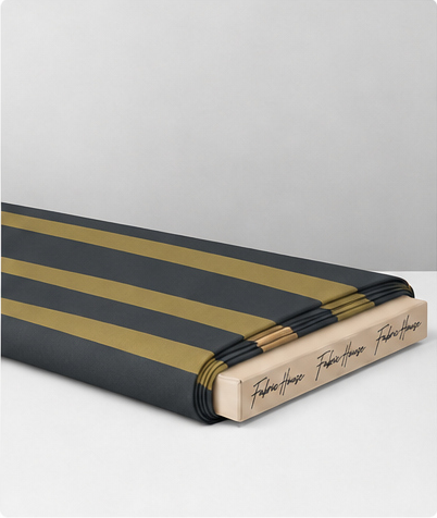 Mustard and Grey Vertical Stripes crepe folded