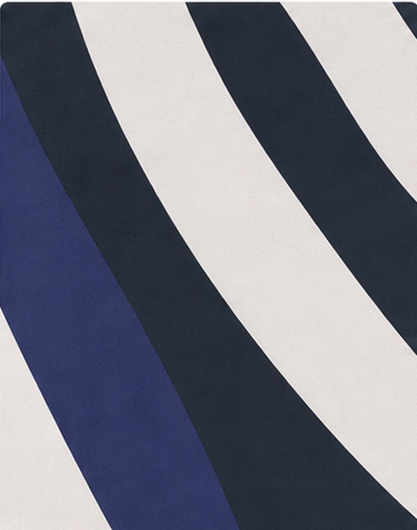 Navy Ivory Curved Stripes crepe, print close up