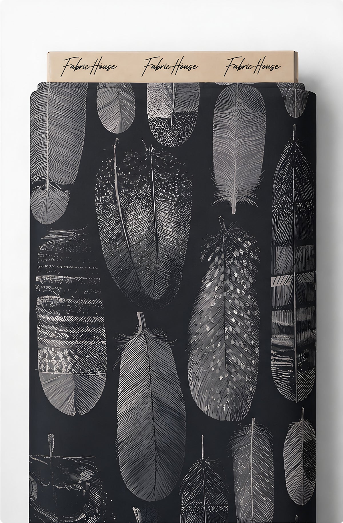 Grey Abstract Leaf Texture crepe full roll