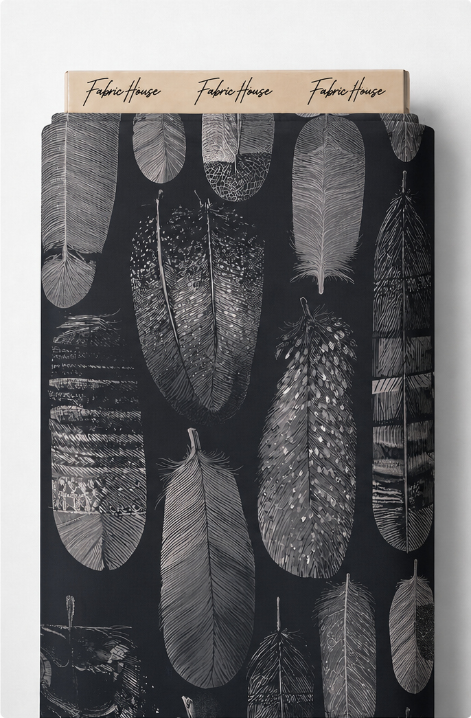 Grey Abstract Leaf Texture crepe full roll