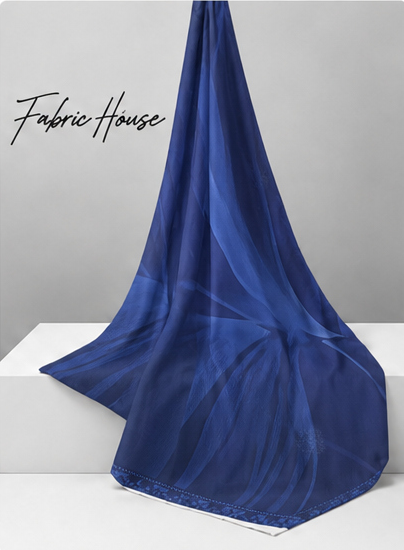 Royal Blue Draped Abstract crepe draped to show fall