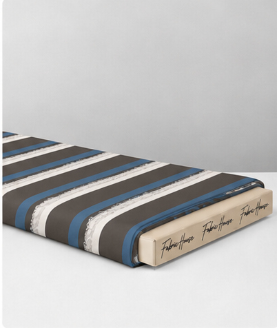 Blue Beige Textured Stripes crepe folded