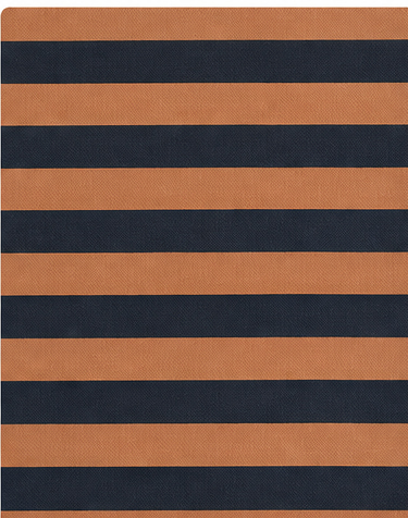 Rust and Navy Bold Stripes crepe, print close up