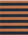 Rust and Navy Bold Stripes crepe, print close up