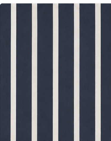 Classic Navy Ivory Pinstripes crepe, print close up