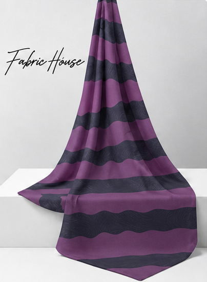 Purple Layered Square Motif crepe draped to show fall