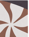 Brown Ivory Swirl Abstract crepe, print close up