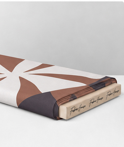 Brown Ivory Swirl Abstract crepe folded