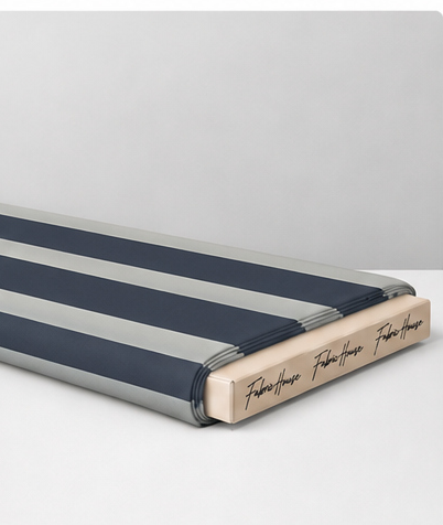 Navy Grey Broad Stripes crepe folded