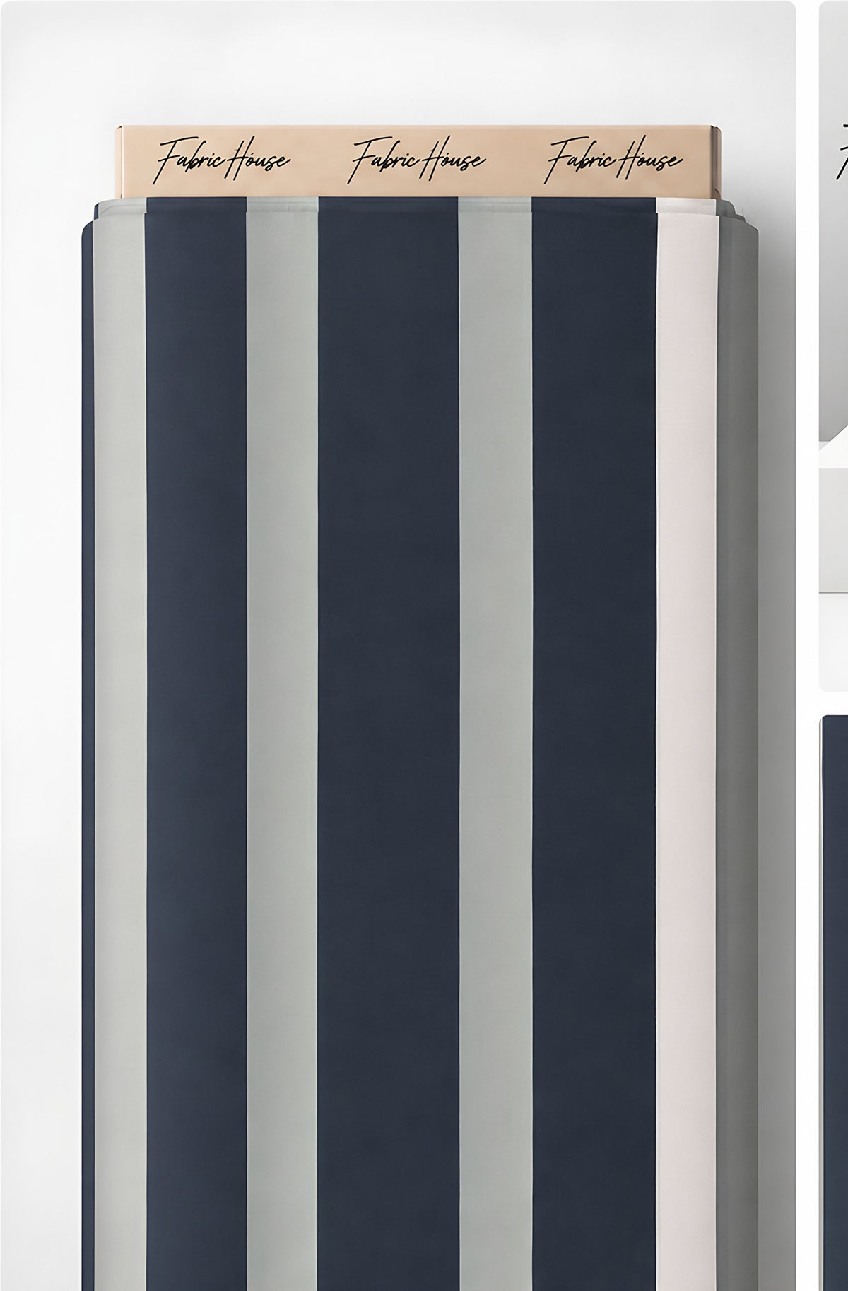 Navy Grey Broad Stripes crepe full roll