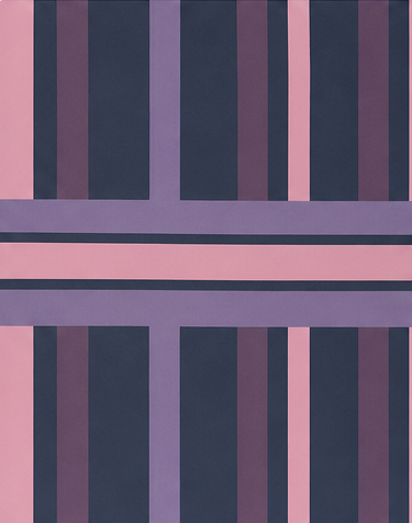 Mauve Geometric Stripe Blocks crepe, print close up