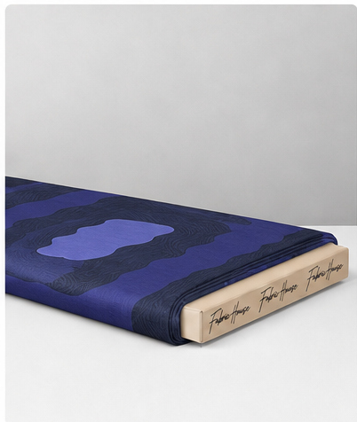 Indigo Layered Square Motif crepe folded