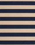 Beige and Navy Horizontal Stripes crepe, print close up