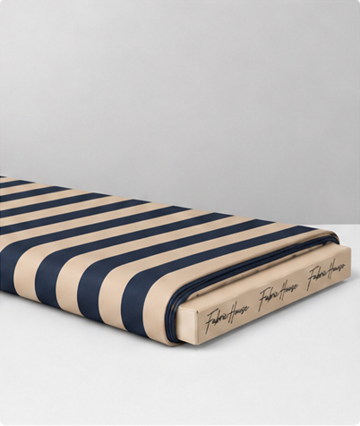 Beige and Navy Horizontal Stripes crepe folded