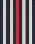 Navy Red Accent Stripes crepe, print close up