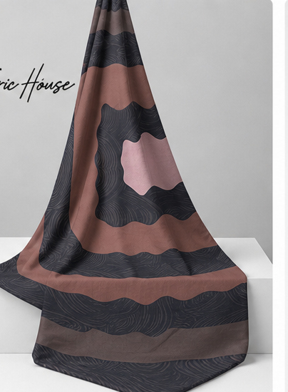 Dusty Rose Layered Squares crepe draped to show fall
