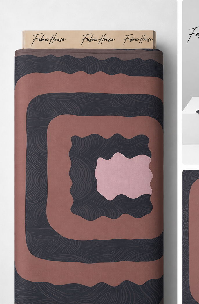 Dusty Rose Layered Squares crepe full roll