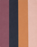 Terracotta Blush Colorblock Stripes crepe, print close up