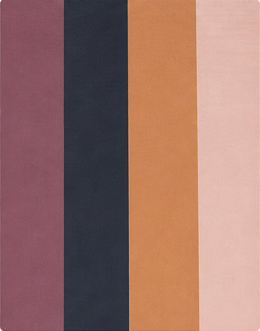 Terracotta Blush Colorblock Stripes crepe, print close up