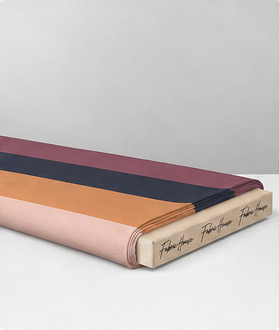 Terracotta Blush Colorblock Stripes crepe folded