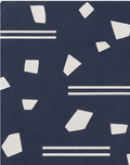 Ivory Abstract Confetti on Navy crepe, print close up