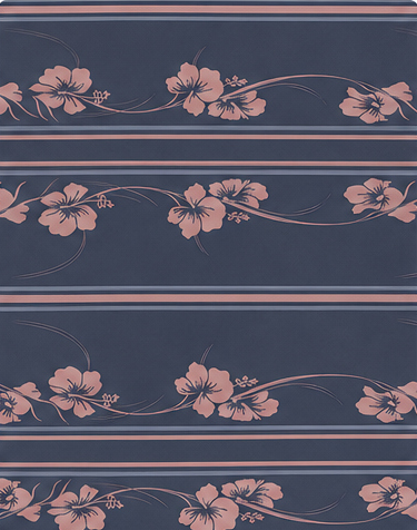 Navy Rose Floral Stripe crepe, print close up