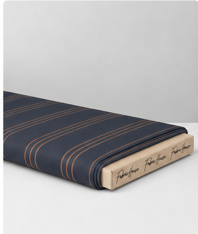 Charcoal Copper Fine Stripes crepe folded