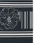Black White Floral Geometry crepe, print close up