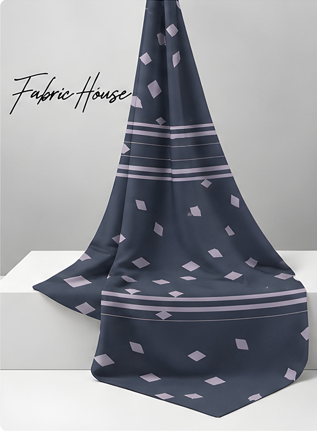 Charcoal Printed Crepe 041 crepe draped to show fall