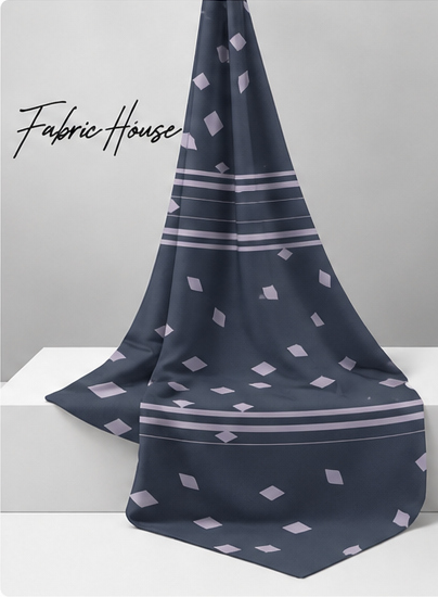Charcoal Printed Crepe 041 crepe draped to show fall