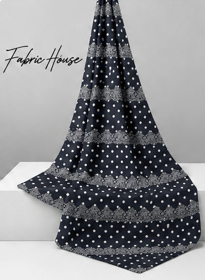 Charcoal Printed Crepe 046 crepe draped to show fall