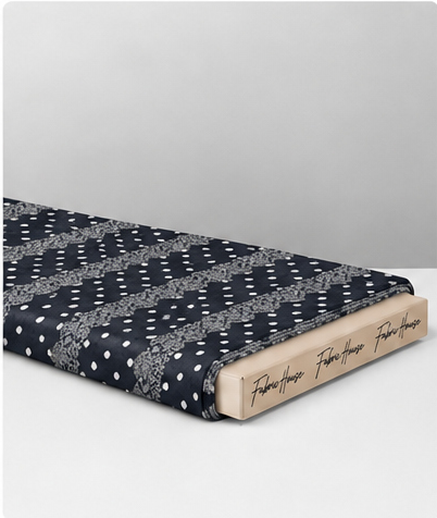 Charcoal Printed Crepe 046 crepe folded