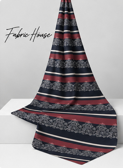 Charcoal Printed Crepe 047 crepe draped to show fall