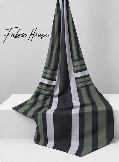 Charcoal Printed Crepe 048 crepe draped to show fall