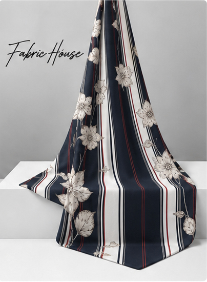 Charcoal Printed Crepe 049 crepe draped to show fall