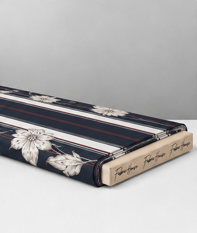 Charcoal Printed Crepe 049 crepe folded