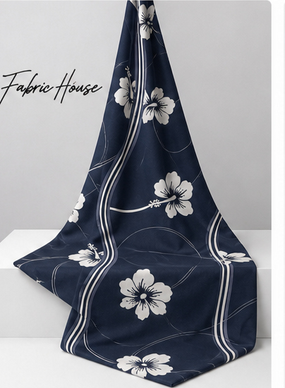 Charcoal Printed Crepe 051 crepe draped to show fall