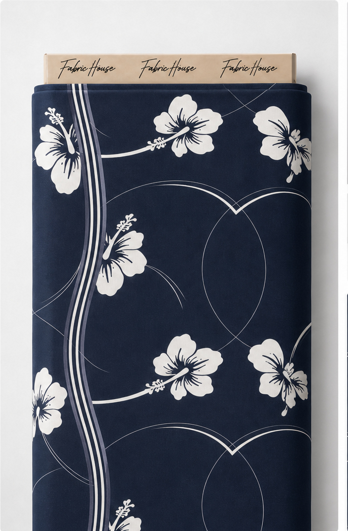 Charcoal Printed Crepe 051 crepe full roll