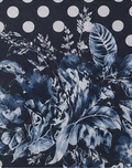 Deep Blue Printed Crepe 052 crepe, print close up