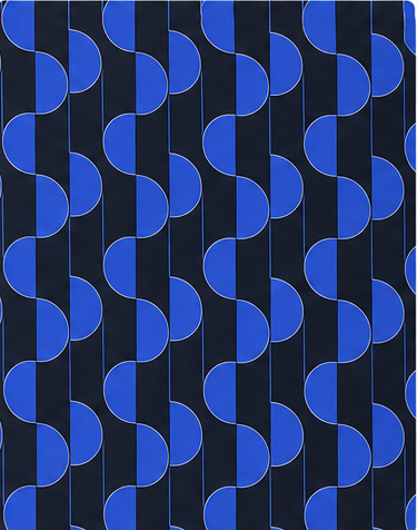 Deep Blue Printed Crepe 053 crepe, print close up